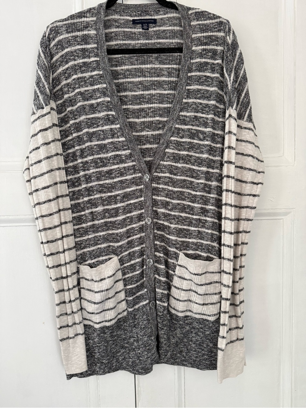 American Eagle Striped Longline Cardigan - XL